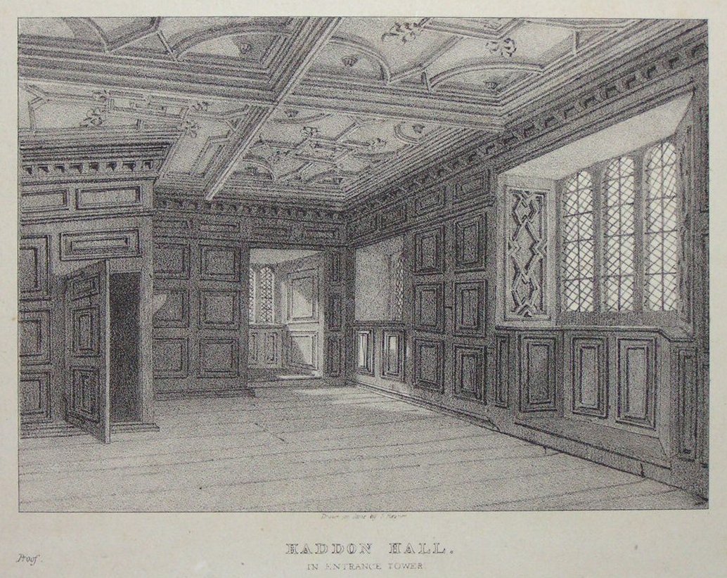 Lithograph - Haddon Hall In Entrance Tower - 